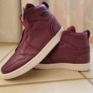 Nike Air Jordan 1 High Zip Women's Sneakers Bordeaux Burgundy